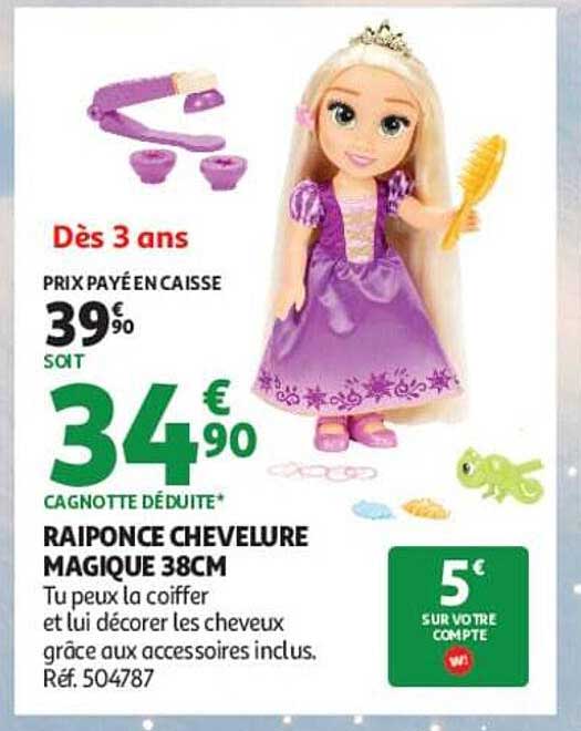 RAIPONCE CHEVELURE MAGIQUE 38CM
