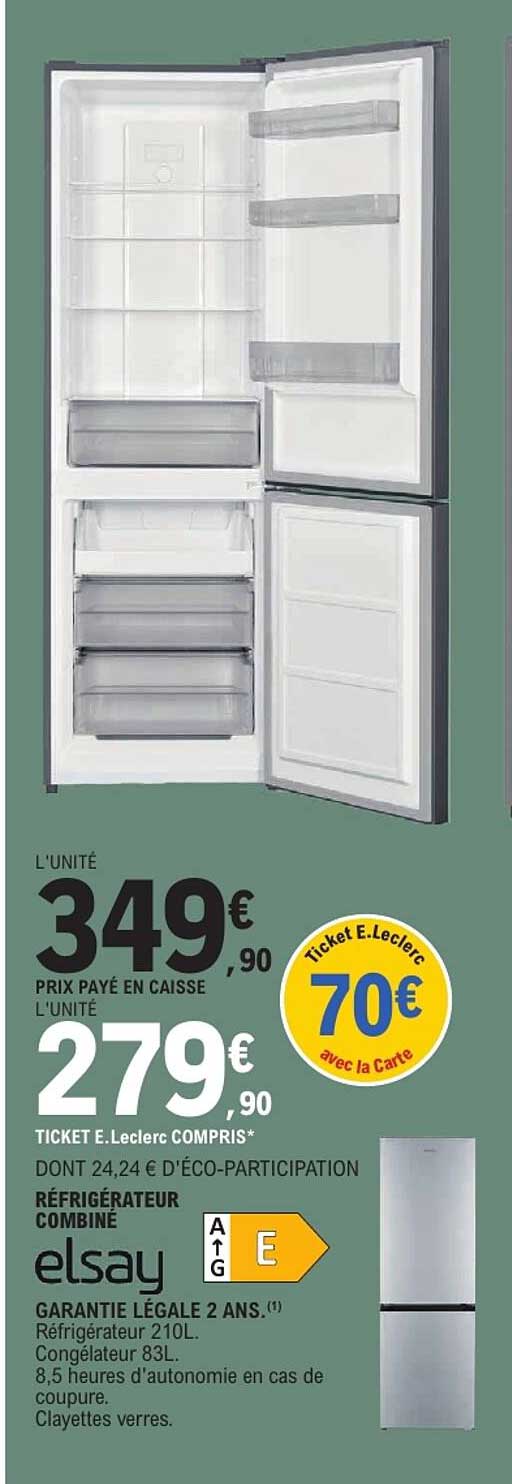 RÉFRIGÉRATEUR COMBINÉ elsay