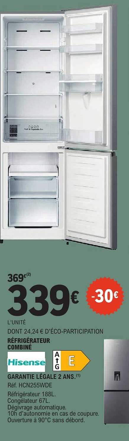 RÉFRIGÉRATEUR COMBINÉ Hisense