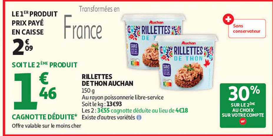 RILLETTES DE THON AUCHAN