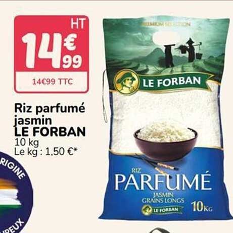Riz parfumé jasmin LE FORBAN 10 kg