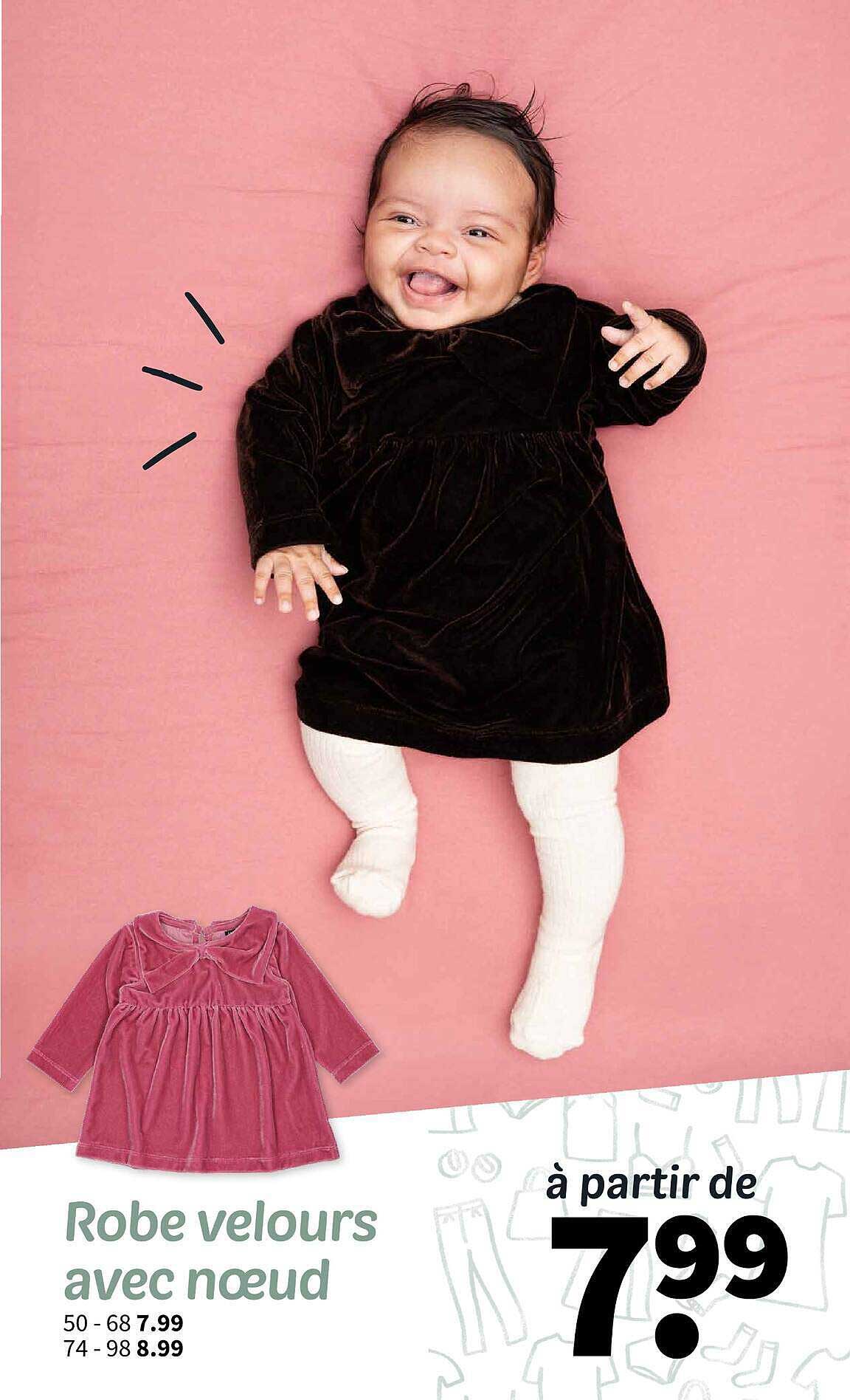 Robe velours avec noeud