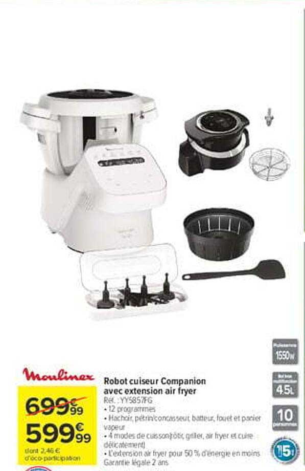 Robot cuiseur Companion avec extension air fryer