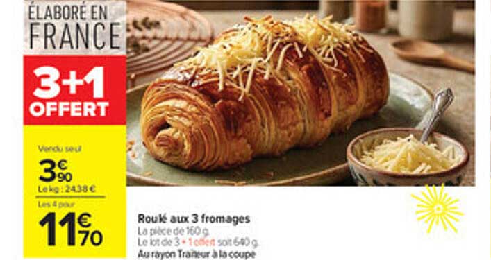 Roulé aux 3 fromages