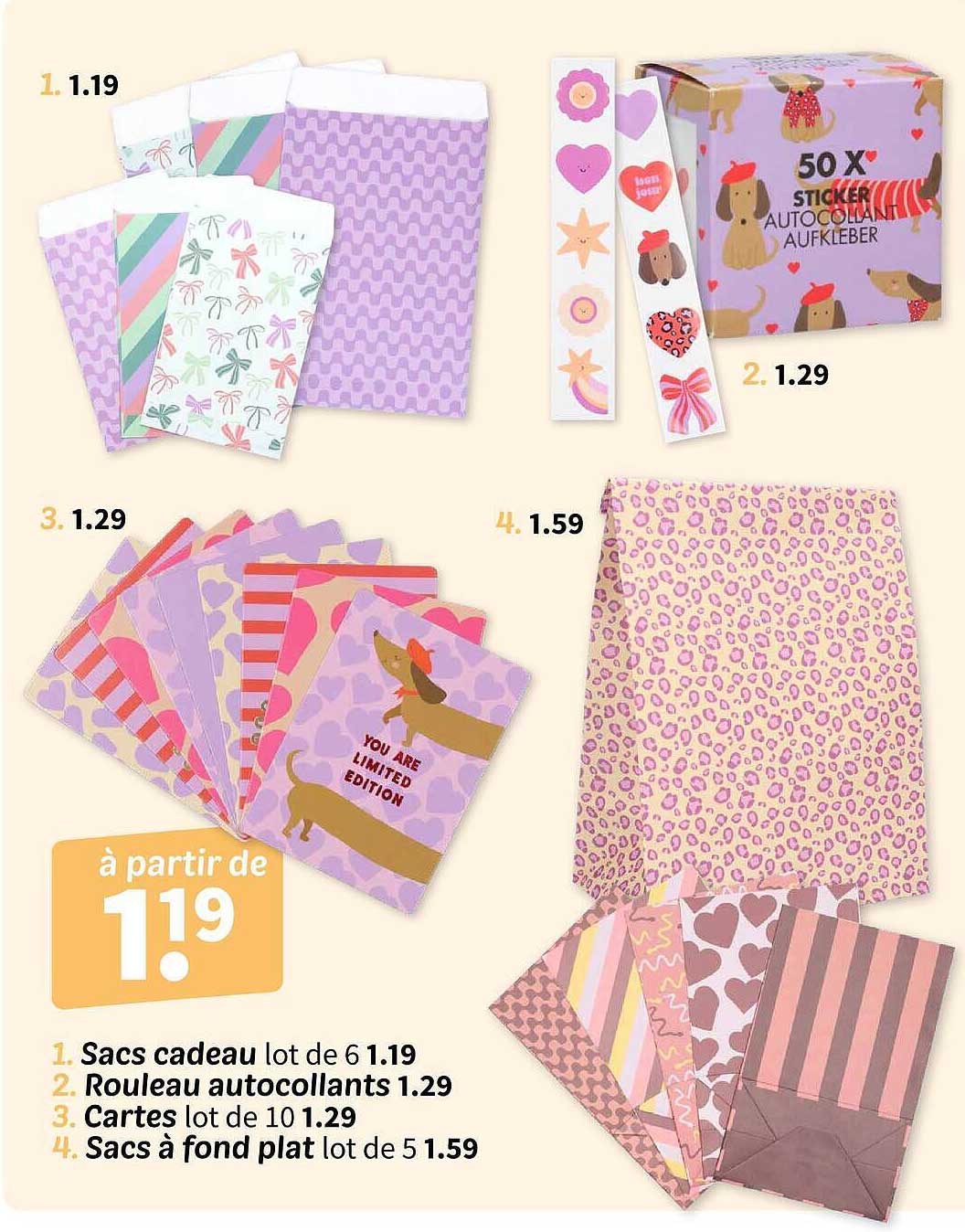 Sacs cadeau lot de 6