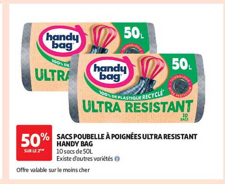 SACS POUBELLE À POIGNÉES ULTRA RESISTANT HANDY BAG
