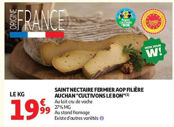 SAINTNECTAIRE FERMIER AOP FILIÈRE AUCHAN "CULTIVONS LE BON"