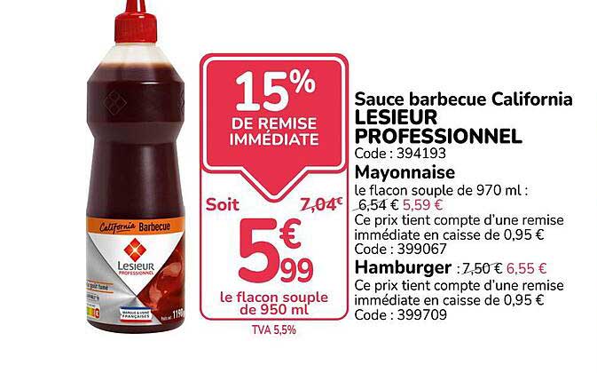 Sauce barbecue California LESIEUR PROFESSIONNEL