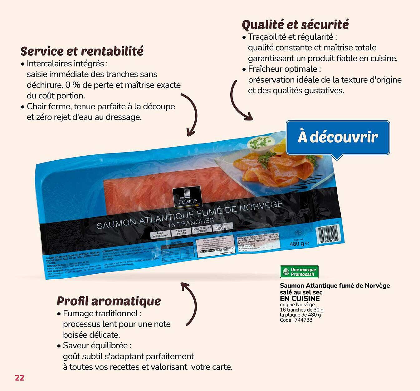 Saumon Atlantique fumé de Norvège salé au sel sec EN CUISINE