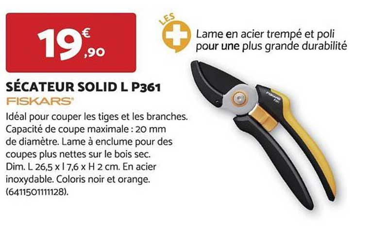 SÉCATEUR SOLID L P361 FISKARS