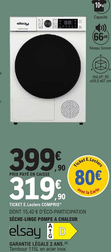 SÈCHE-LINGE POMPE A CHALEUR