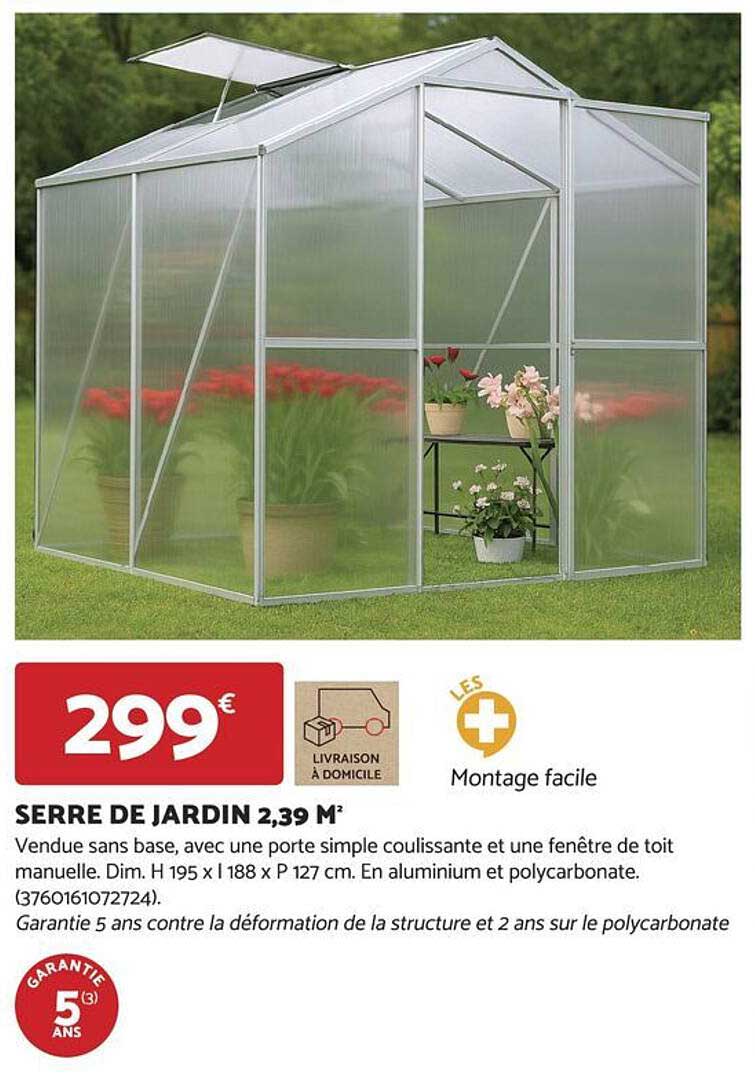 SERRE DE JARDIN 2,39 M²