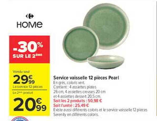 Service vaisselle 12 pièces Pearl