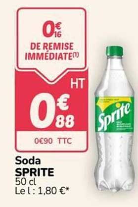 Soda SPRITE 50 cl Le l : 1,80 €*