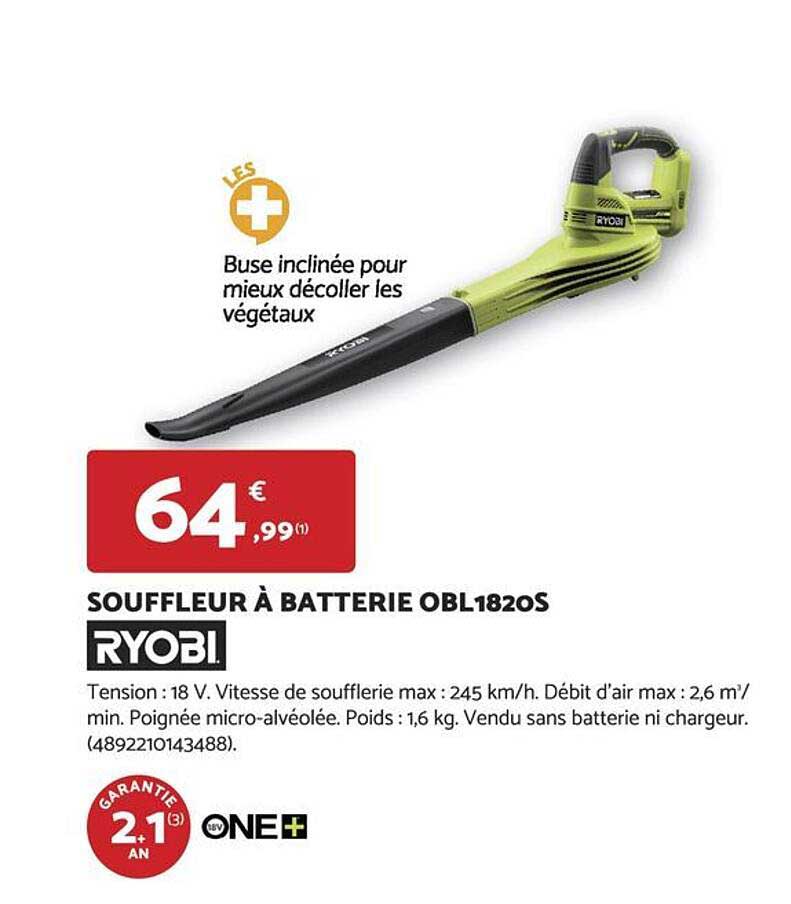 SOUFFLEUR À BATTERIE OBL1820S RYOBI