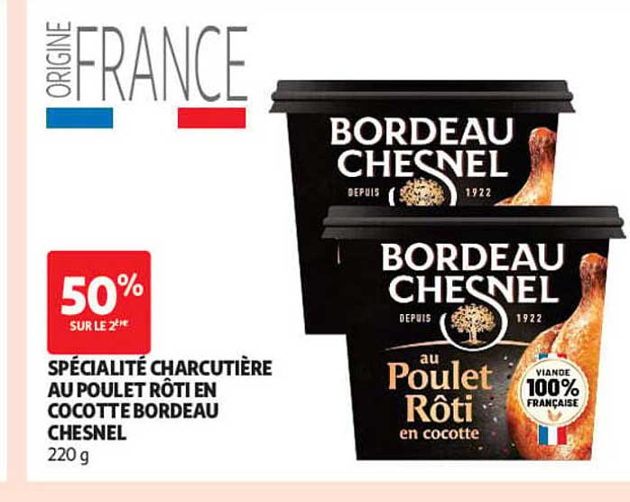 SPÉCIALITÉ CHARCUTIÈRE AU POULET RÔTI EN COCOTTE BORDEAU CHESNEL 220 g