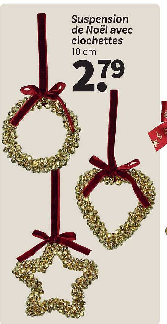 Suspension de Noël avec clochettes 10 cm