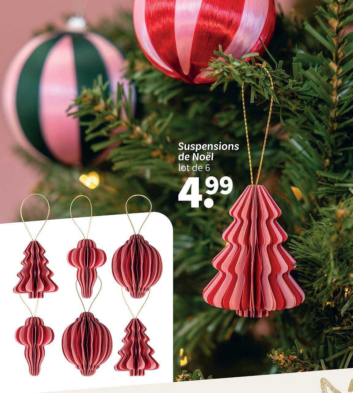 Suspensions de Noël lot de 6
