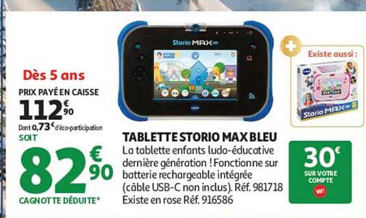 TABLETTE STORIO MAX BLEU