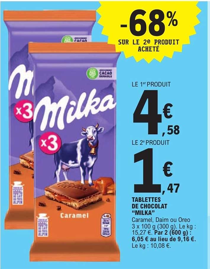 TABLETTES DE CHOCOLAT “MILKA”