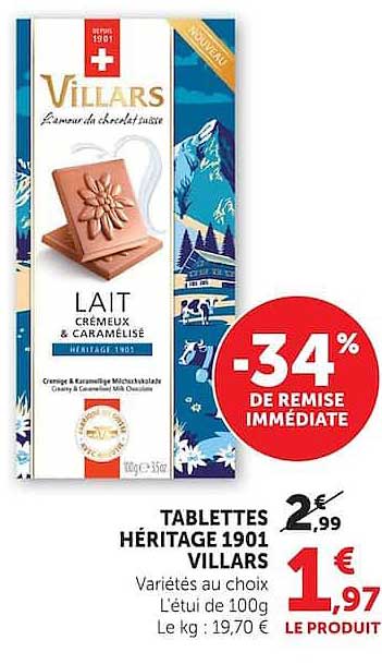 TABLETTES HÉRITAGE 1901 VILLARS
