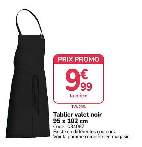 Tablier valet noir 95 x 102 cm