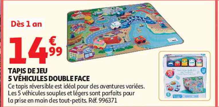 TAPIS DE JEU 5 VÉHICULES DOUBLE FACE