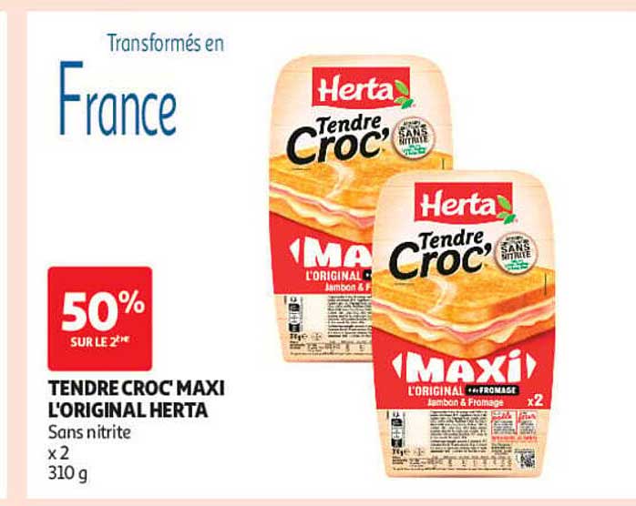 TENDRE CROC MAXI L'ORIGINAL HERTA Sans nitrite x 2 310 g