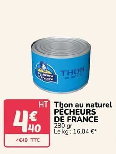 Thon au naturel PÊCHEURS DE FRANCE 280 gr