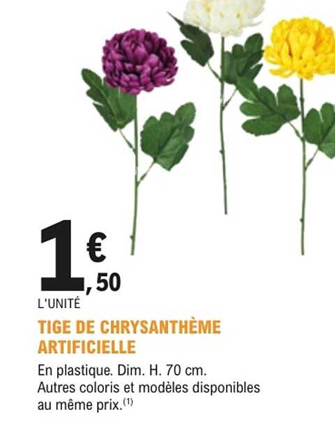 TIGE DE CHRYSANTHÈME ARTIFICIELLE