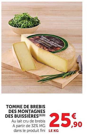 TOMME DE BREBIS DES MONTAGNES DES BUISSIERES(3)(D)