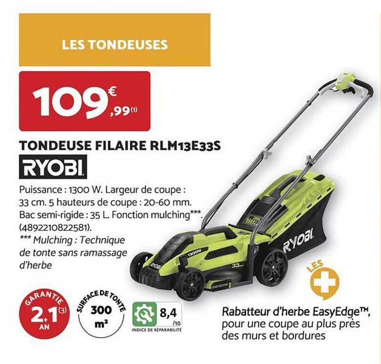 TONDEUSE FILAIRE RLM13E33S RYOBI