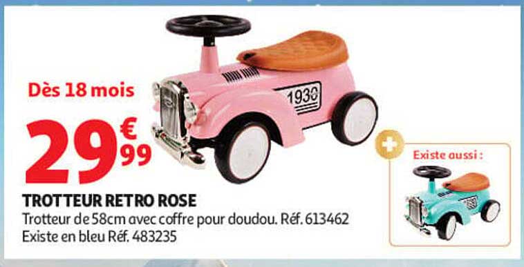 TROTTEUR RETRO ROSE
