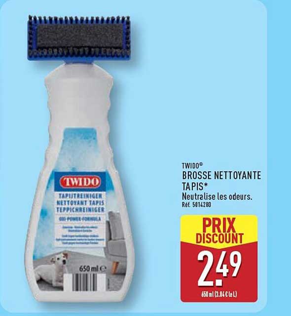 TWIDO BROSSE NETTOYANTE TAPIS* Neutralise les odeurs.