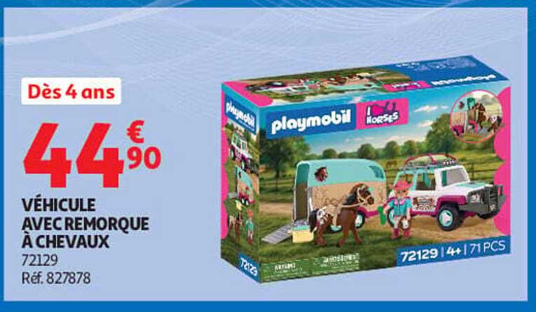 VÉHICULE AVEC REMORQUE À CHEVAUX