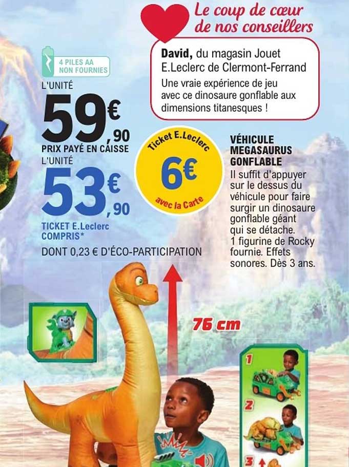VÉHICULE MEGASAURUS GONFLABLE