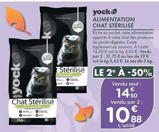 yock ALIMENTATION CHAT STÉRILISÉ