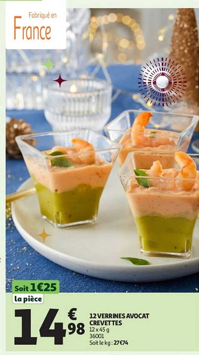12 VERRINES AVOCAT CREVETTES