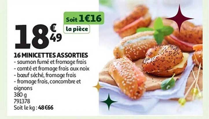 16 MINICETTES ASSORTIES