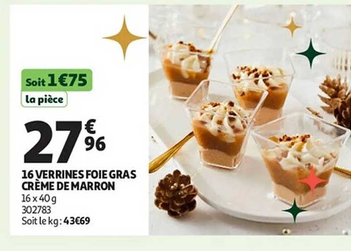 16 VERRINES FOIE GRAS CRÈME DE MARRON