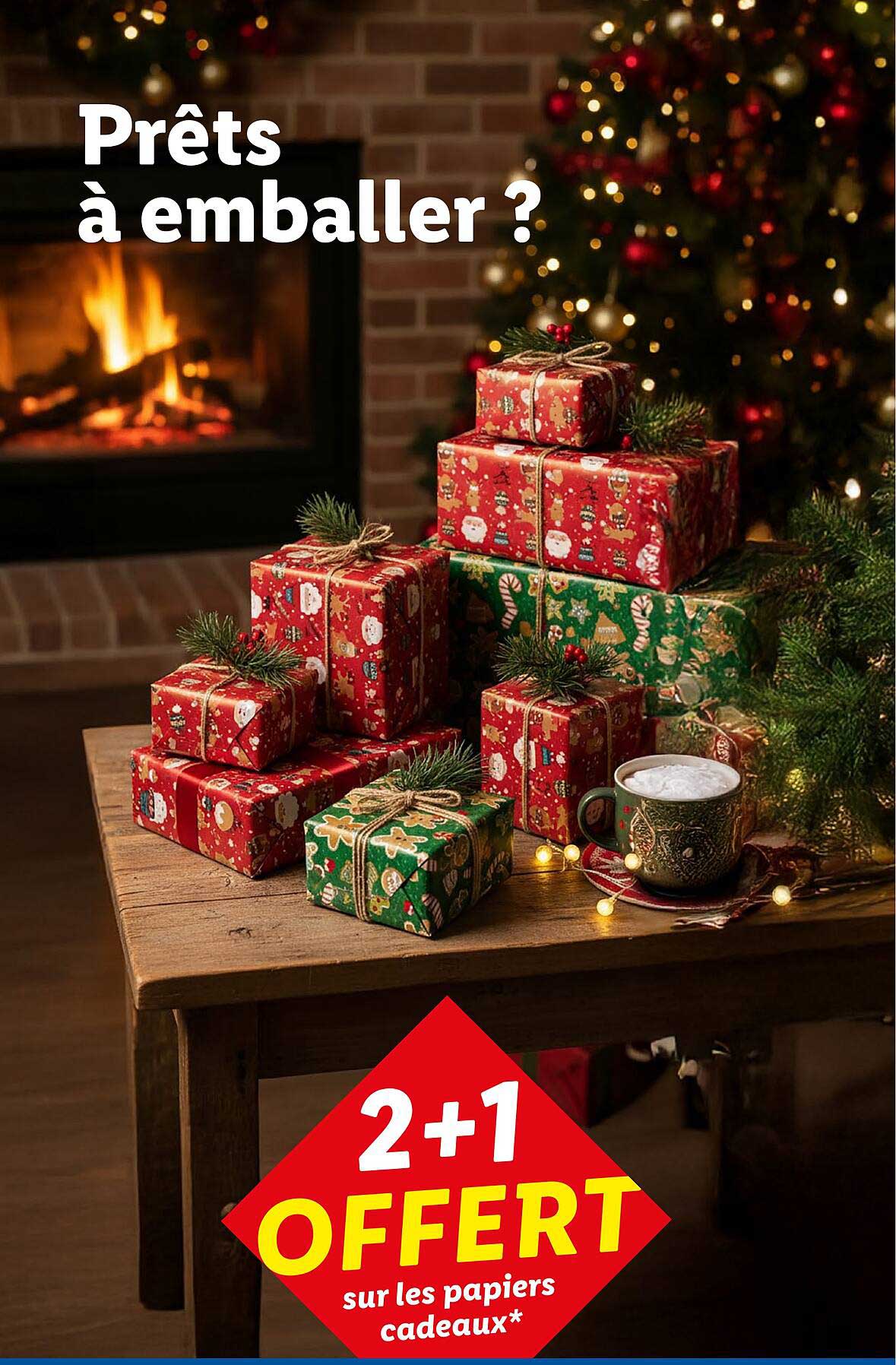 2+1 OFFERT sur les papiers cadeaux*