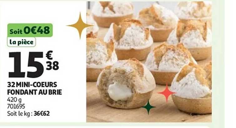 32 MINI-COEURS FONDANT AU BRIE
