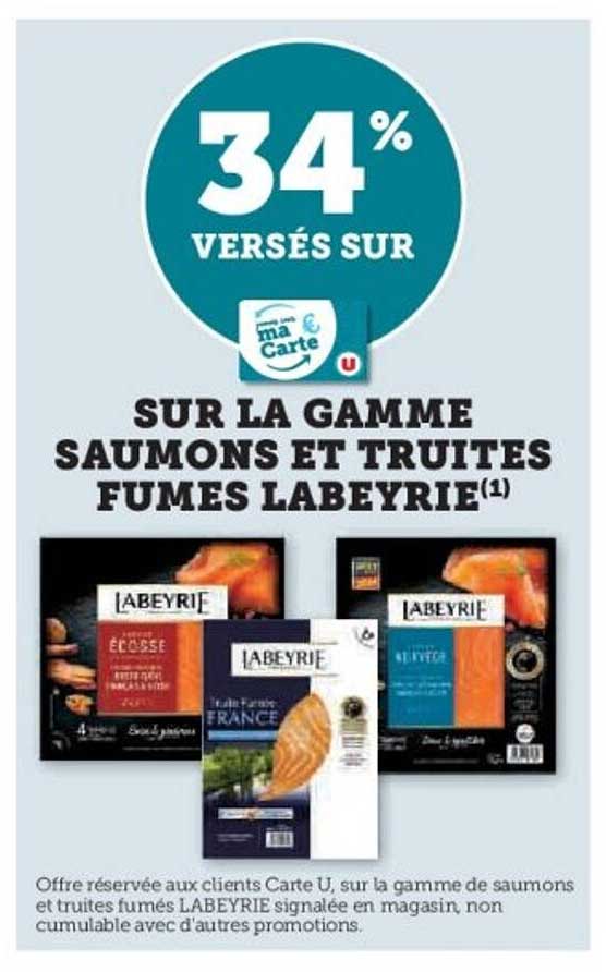 34% VERSÉS SUR LA GAMME SAUMONS ET TRUITES FUMÉS LABEYRIE