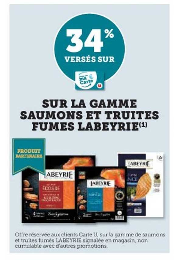 34 % VERSÉS SUR LA GAMME SAUMONS ET TRUITES FUMÉS LABEYRIE