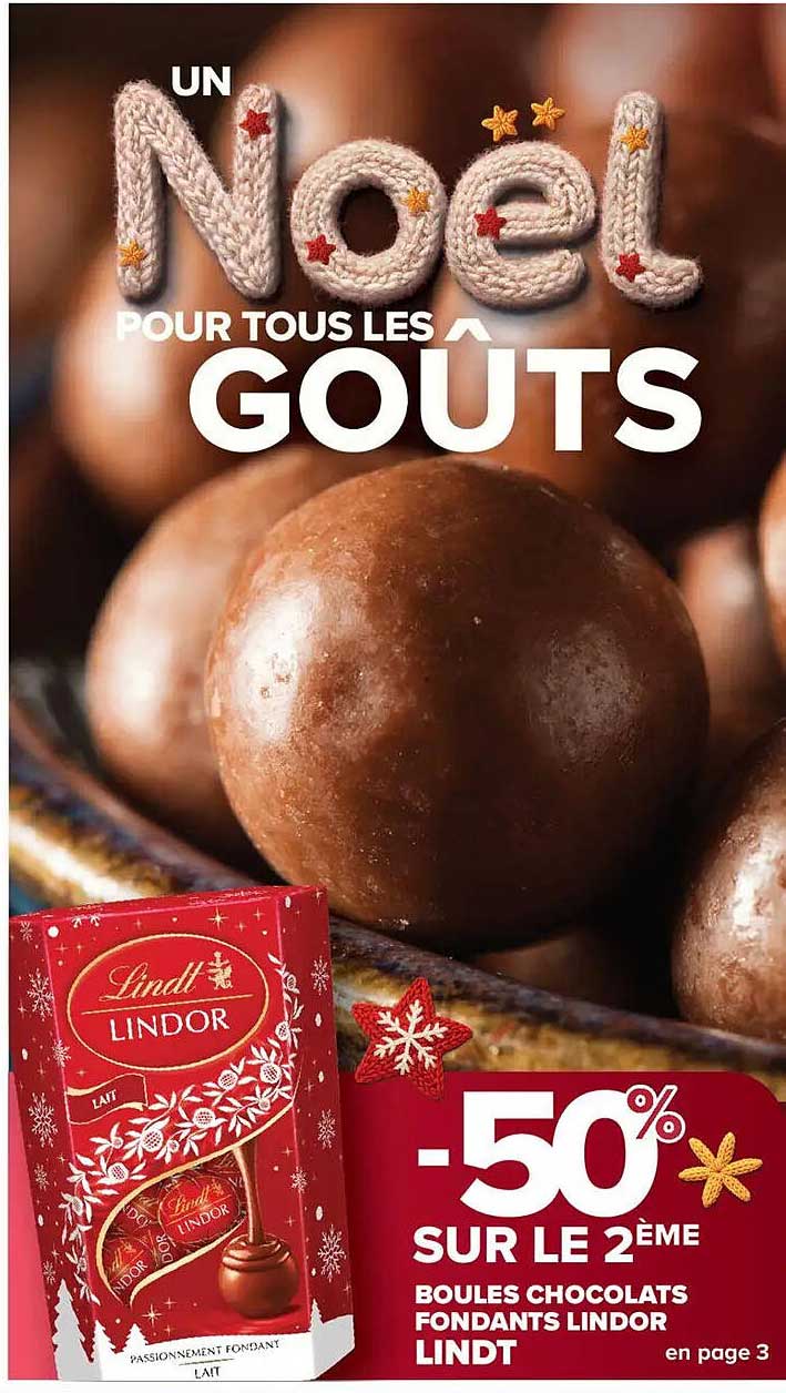 -50% SUR LE 2ème BOULES CHOCOLATS FONDANTS LINDOR