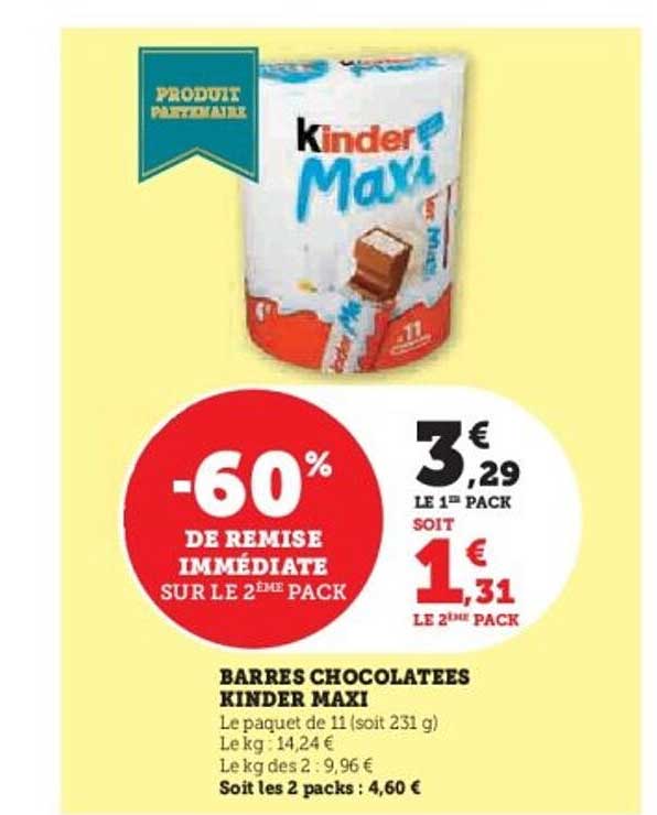 BARRES CHOCOLATEES KINDER MAXI