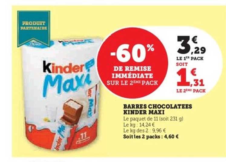 BARRES CHOCOLATEES KINDER MAXI
