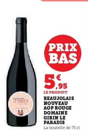 BEAUJOLAIS NOUVEAU AOP ROUGE DOMAINE GIRIN LE PARADIS