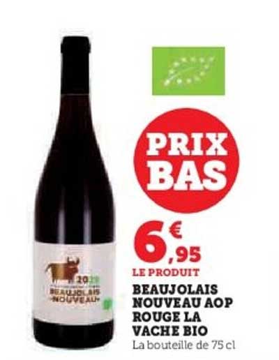 BEAUJOLAIS NOUVEAU AOP ROUGE LA VACHE BIO