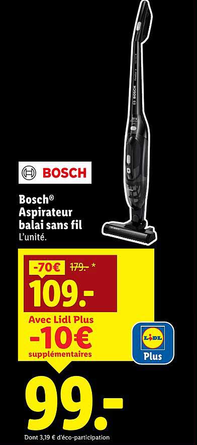 Bosch® Aspirateur balai sans fil L’unité.